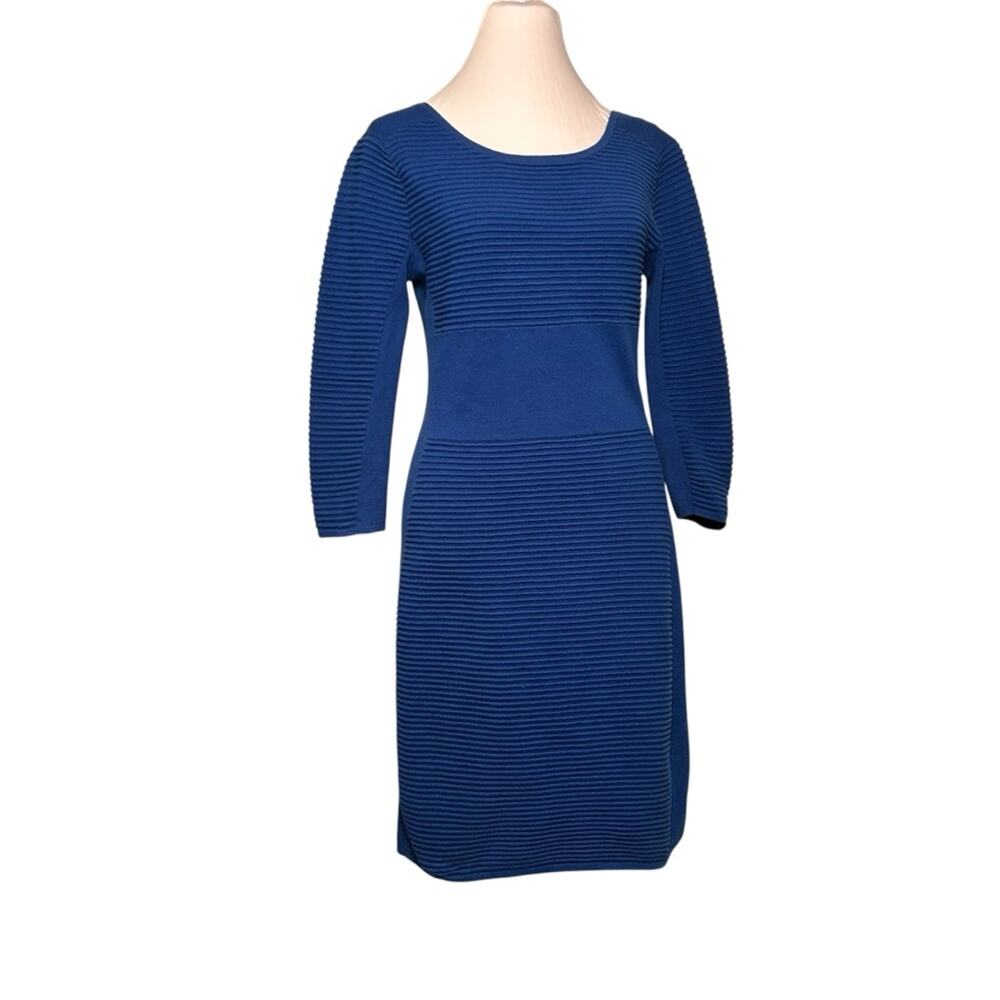 Kenneth Cole Dress Size SP Royal Blue Ribbed Knit Stretch Classic Elegant
